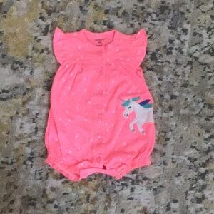 Carter's Pink Unicorn Baby Romper